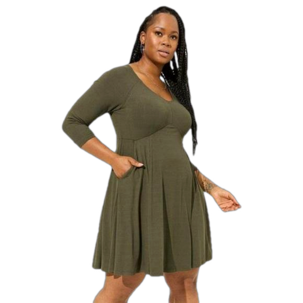 Mini Foxy Rib Fit And Flare Dress